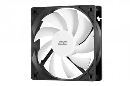 Корпусной вентилятор 2E OEM (F120-S), 120мм, 3pin, белые лопасти, черная рамка