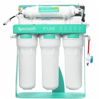 Фильтр обратного осмоса Ecosoft P'URE AquaCalcium Mint с насосом на станине, мембрана 75gpd DuPont, АРТ MO675PSMACECO