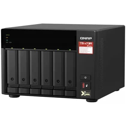 QNAP 6-bay NAS, AMD Ryzen V 8GB DDR4 RAM6x SATA 6Gb/s bays, 2x M.2 NVMe PCIe Gen3 SSD slots, 2 x 2.5GbE LAN, optional 10GbE, 2x PCIe 3.0 x 4 slots