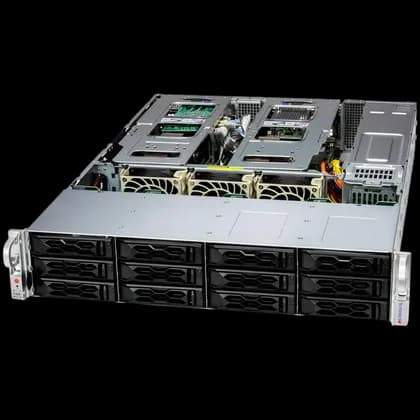 Supermicro assembled server based on SYS-621C-TN12R, 2x 5520+ 2P CPU, 4x 32GB DDR5-5600, SSD M.2 NVMe PCIe4 960GB, AIOM 2-port 10GBase-T, 2x SOCKET E E1B CARRIER