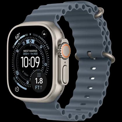 Apple Watch Ultra 3 GPS + Cellular 49mm Natural Titanium Case with Anchor Blue Ocean Band,Model A3281