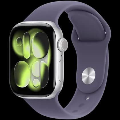 Apple Watch Series 11 GPS 42mm Silver Aluminium Case with Purple Fog Sport Band - S/M,Model A3331