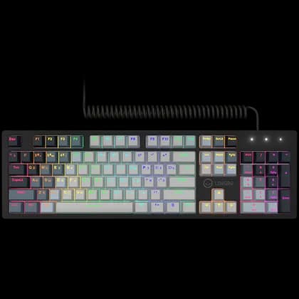 LORGAR Azar 514, Wired mechanical gaming keyboard, RGB backlight, 1680000 colour variations, 18 modes, keys number: 104, 50M clicks, linear dream switches, spring cable up to 3.4m, ABS plastic+metal, magnetic cover, 450*136*39mm, 1.17kg, white, EN+RU l...