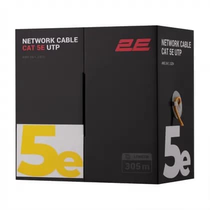 CAT 5e UTP, 305m, AWG 24/1, LSZH 305M/Easy pull box packin  | yellow