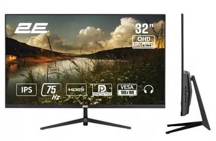 Монитор 2E 31.5" D3224B 2xHDMI, DP, IPS, 2560x1440, 75Hz, 5ms, FreeSync