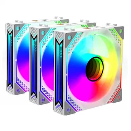 Корпусный вентилятор для ПК 2E GAMING Air Cool ACF120MW-ARGB, 3x120мм, 2000rpm, 4pin PWM +5VARGB, 20.5dBa, белый