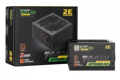 Блок питания 2E SOLID POWER (700W), 110-240V, >85%, 80+Bronze, APFC, 120мм, MB(20+4), CPU(4+4), 6xSA