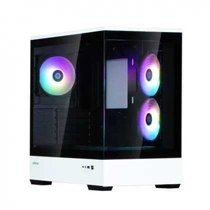 Корпус Zalman P30 без БП, 1xUSB3.0, 1xUSBType-C, 3x120мм ARGB, VGA 420мм, LCS ready, TG Side Panel, mATX, чёрный/белый,P30BW