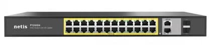 Коммутатор Netis P124GH 24xFE PoE+, 2xGE Uplink, 2xGE SFP, неуправляемый