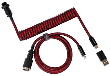 Cabel Type-A/Type-C Keychron Premium Coiled Aviator Cable-Straight Red