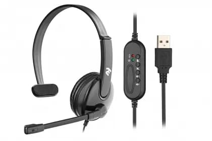 Наушники 2E CH12 Mono, проводные USB, моно-гарнитура, для звонков | 2E-CH12MU