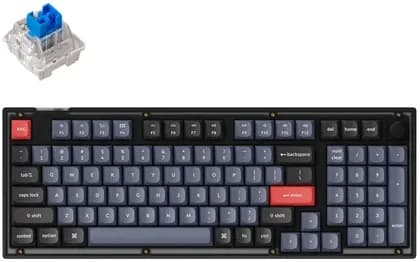 Keyboard Keychron V5 100 Key QMK Keychron K PRO Blue Hot-Swap RGB Knob Frosted Black