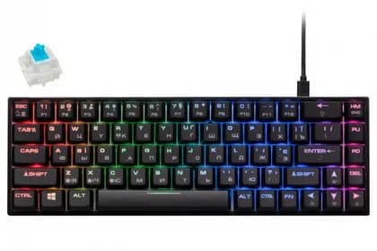 Клавиатура игровая 2E GAMING KG380 RGB 68key Gateron Blue Switch BT/USB Black Ukr