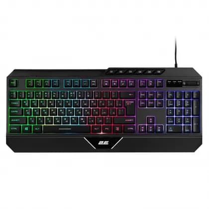 Клавиатура мембранная проводная 2E GAMING KG315 110key, USB-A, EN/RU, RGB, чёрный 2E-KG315UBK_AK