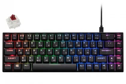Клавиатура игровая 2E GAMING KG380 RGB 68key Gateron Brown Switch BT/USB Black Ukr