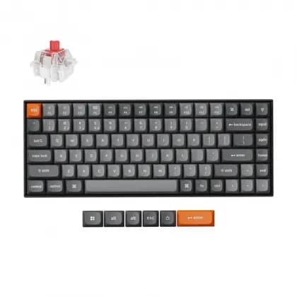 Клавиатура механическая Keychron K2 MAX 84Key, K super Red, WL/BT/USB-A, QMK, EN/RU/UZ, White Led, черный K2M-A1-UZ