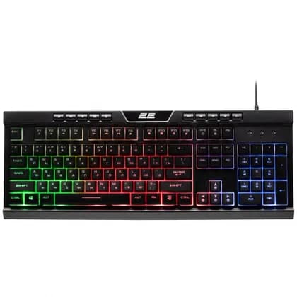 Клавиатура мембранная проводная 2E GAMING KG300 114key, USB-A, EN/RU, LED, чёрный 2E-KG300UB_AK
