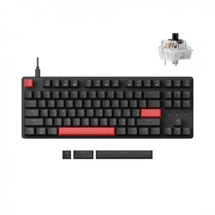 Клавиатура механическая Lemokey  X1 87Key, Keychron Brown, USB-A, QMK/VIA, EN/KZ/RU, Red led, черный