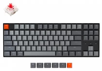 Keychron K8 87 Key Gateron Mechanical Keyboard White LED Red Russian Layout