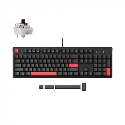 Клавиатура механическая Lemokey  X3 104Key, Keychron Brown, USB-A, QMK/VIA, EN/KZ/RU, Red Led, черны