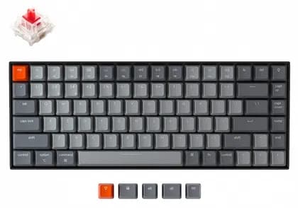 Keychron K2 84 Key  Gateron  HotSwappable Mechanical Keyboard White LED Red Russian Layout
