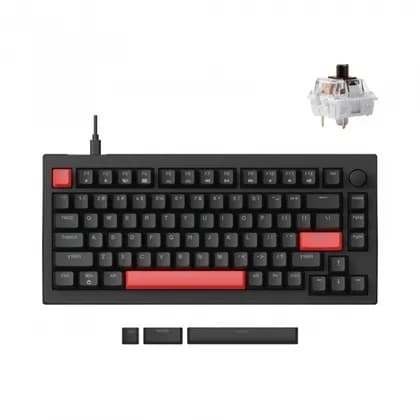 Клавиатура механическая Lemokey  X4 84Key, Keychron Brown, USB-A, QMK, EN/UZ/RU, Red led, черный X4-A3-UZ