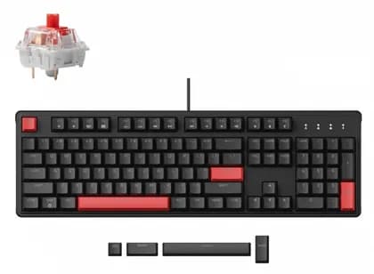Клавиатура механическая Lemokey  X3 104Key, Keychron Red, USB-A, QMK/VIA, EN/UZ/RU, Red Led, черный X3-A1-UZ