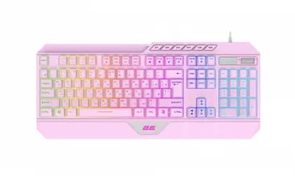 Клавиатура мембранная 2E GAMING KG315 110key, USB-A, EN/RU, RGB, розовый