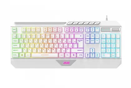 Клавиатура мембранная 2E GAMING KG315 110key, USB-A, EN/RU, RGB, белый