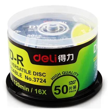 Диск DVD-R  4,7GB/16x Deli