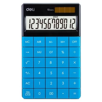 Калькулятор 12 разрядный Touch (голубой) 1589 Deli