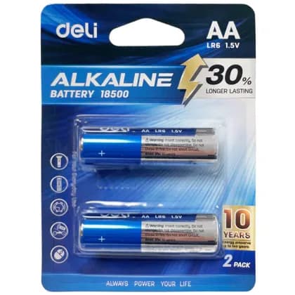 Батарейки AА LR6 1.5V 2шт 18500 Deli