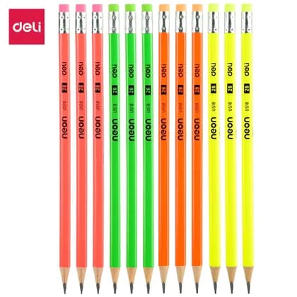 Карандаш 2B 51800 Deli с ластиком Neon