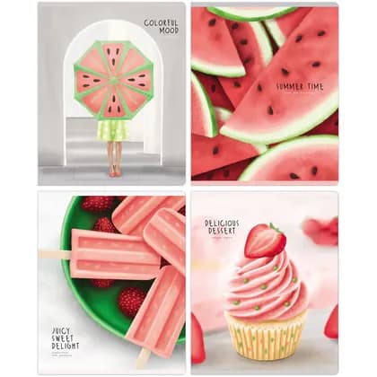 Тетрадь 48л., А5, клетка BG "Summer dessert", матовая