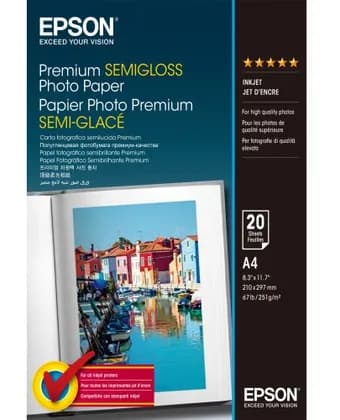 Premium Semigloss Photo Paper A4 (20 Sheets). Листы. Формат A4. Количество листов в упаковке 20. Размеры рулона/листа A4