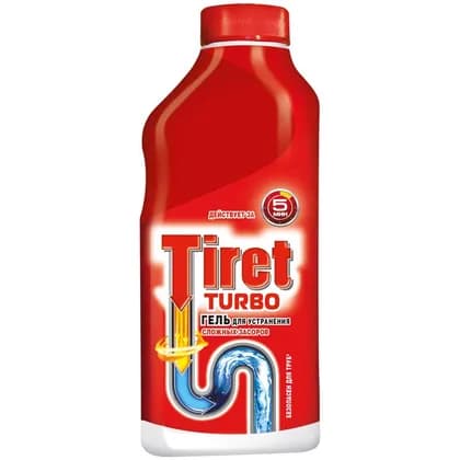 Гель для удаления засоров в канализационных трубах TIRET TURBO 500мл х12