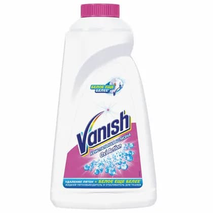 Жидкий пятновыводитель и отбеливатель для белых тканей VANISH OXI Action 1л х12