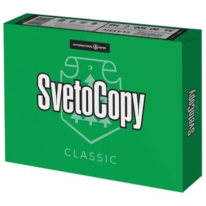 Бумага для офисной техники Svetocopy A4 80 гр/м2 500листов 2.5кг