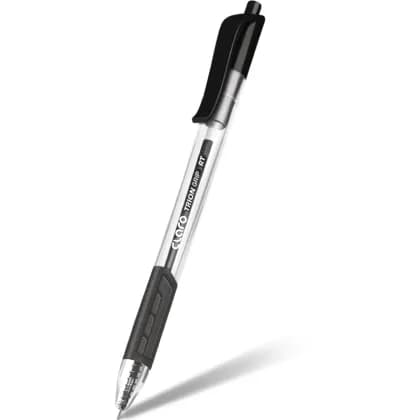 Ручка шариковая Trion Grip RT 1,0мм (прозр/чр) Claro