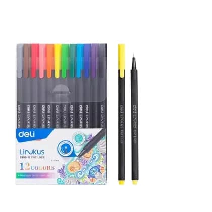 Ручка-лайнер FINE LINER наборе 12цв 90012 Deli