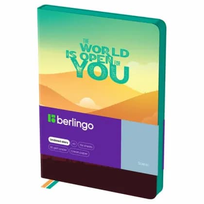 Ежедневник недатированный, А5, 136л., кожзам, Berlingo  "Scenic", мятный срез, с рисунком