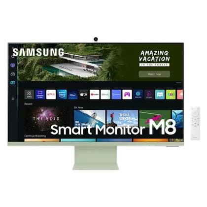 Монитор Samsung Smart Monitor M8 (M80B) 32" Flat 4K UHD (3840x2160) VA Display, 60Hz, 4ms, Built-in Speakers & Camera, Smart TV, Wi-Fi, Bluetooth, USB-C, Spring Green | LS32BM80GUMXUE