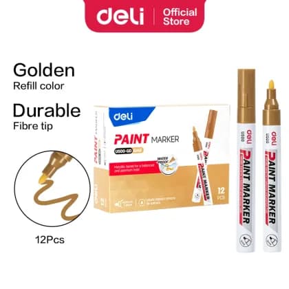 Маркер Paint  U500-GD (золото) Deli