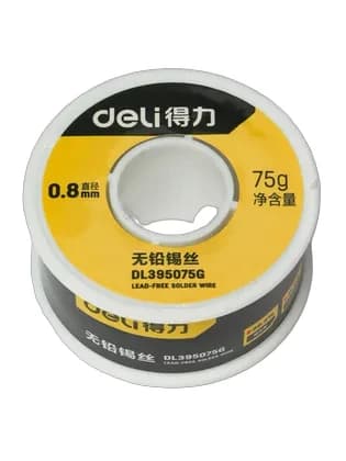 Олово для пайки 0,8мм 75г 99,3% DL395075G Deli