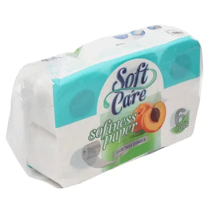Туалетная бумага "SOFT CARE" 6 рулон ( персик)