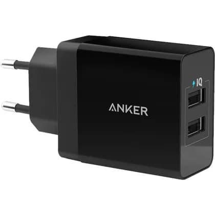 Зарядное устройство Anker 24W wall charger 2-Port EU Black