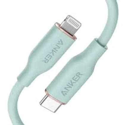 USB кабель Anker PowerLine III Flow USB-C with Lightning Connector 3ft Blue
