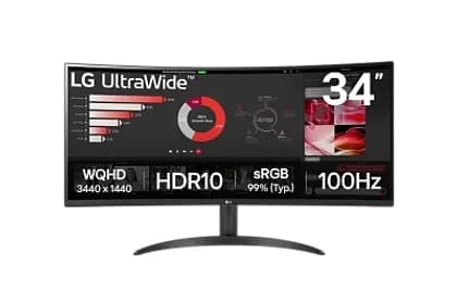 Монитор LG - 34" 34WR50QK-B.ADG , VA, 5mc, 100Hz, WQHD (3440x1440), HDMI+Display Port, Black