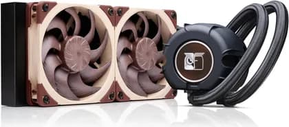 Noctua 240mm AIO Liquid CPU Cooler, Premium Quiet Cooling System with Asetek Emma V2 Pump, NF A12x25 G2 Fans, SecuFirm2 Plus Mounting, Low Noise, Black/Brown/Beige | NL-LC1-24