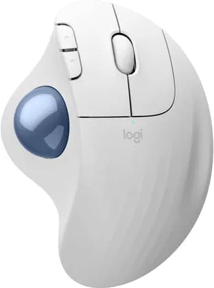 Logitech Ergo M575S Wireless Trackball Mouse with Blue Ball, Ergonomic Design, 5 Programmable Buttons, Advanced Optical Tracking, Bluetooth & Logi Bolt USB Receiver, Off-White | 910-007028